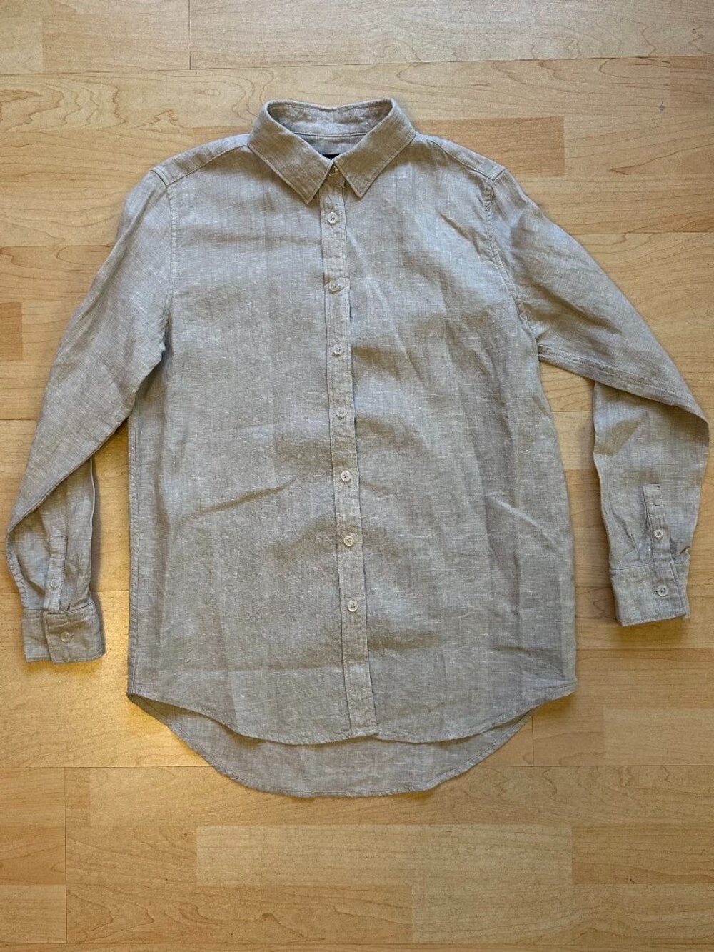 Quince 100% European Linen Long Sleeve Shirt (Flax) - size XS